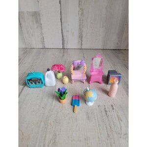 Variety doll accessory vanity TV flower‎ vase globe food drink set